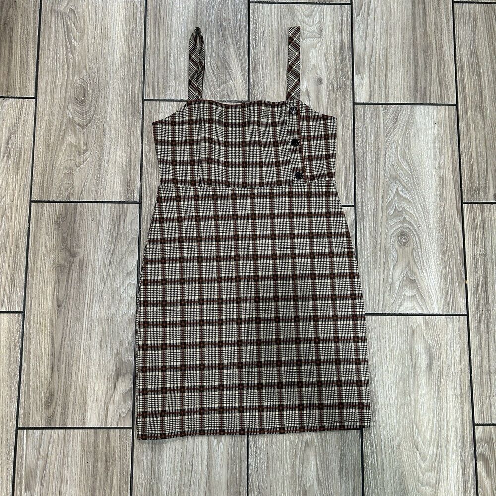 Forever 21 Dress Medium Academia Preppy Bodycon Gingham Plaid Short School Girl